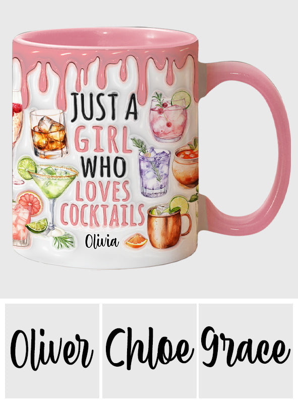 Mug personnalisé « Juste une fille qui aime les cocktails »