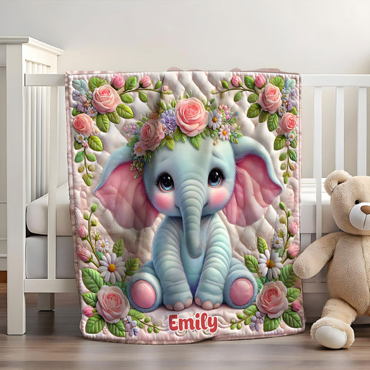 Niedlicher Elefant – personalisierte Elefantendecke