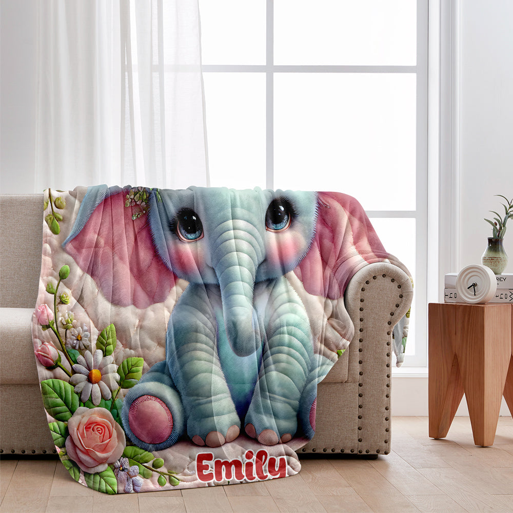 Niedlicher Elefant – personalisierte Elefantendecke