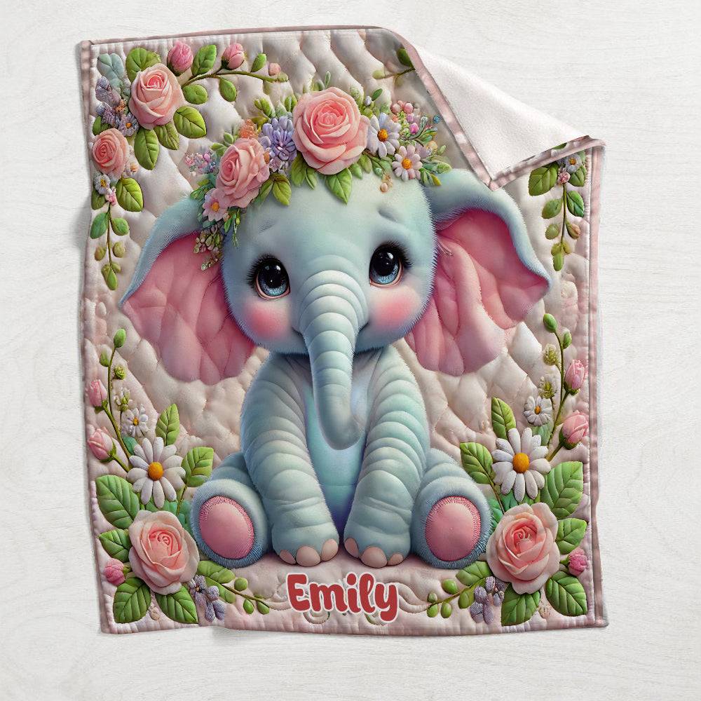 Niedlicher Elefant – personalisierte Elefantendecke