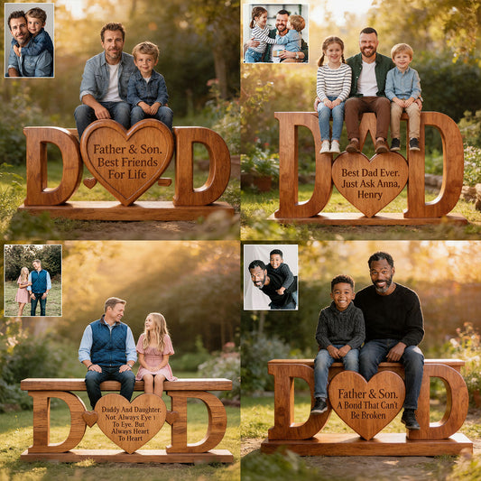 Bester Papa aller Zeiten - Personalisierte Holztafel in Sonderform