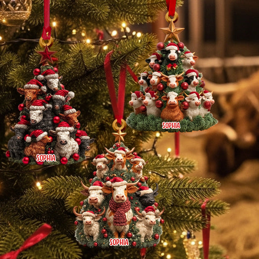 Weihnachtsbaum Kuh – Personalisierter Kuh-Anhänger