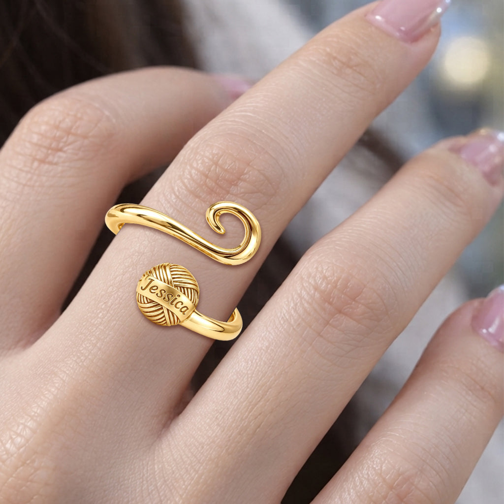 Adjustable Knitting Crocheting Loop Ring - Personalized Crocheting Adjustable Shaped Ring