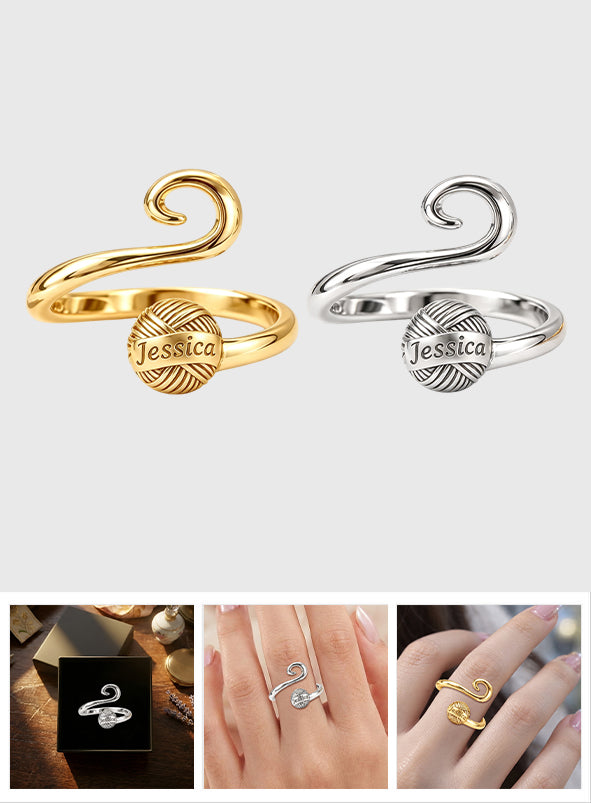 Adjustable Knitting Crocheting Loop Ring - Personalized Crocheting Adjustable Shaped Ring