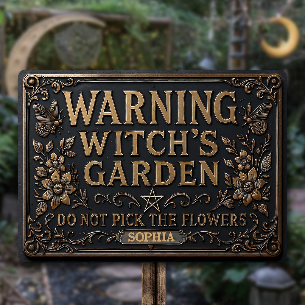 Witch's Garden - Personalized Witch Rectangle Metal Sign