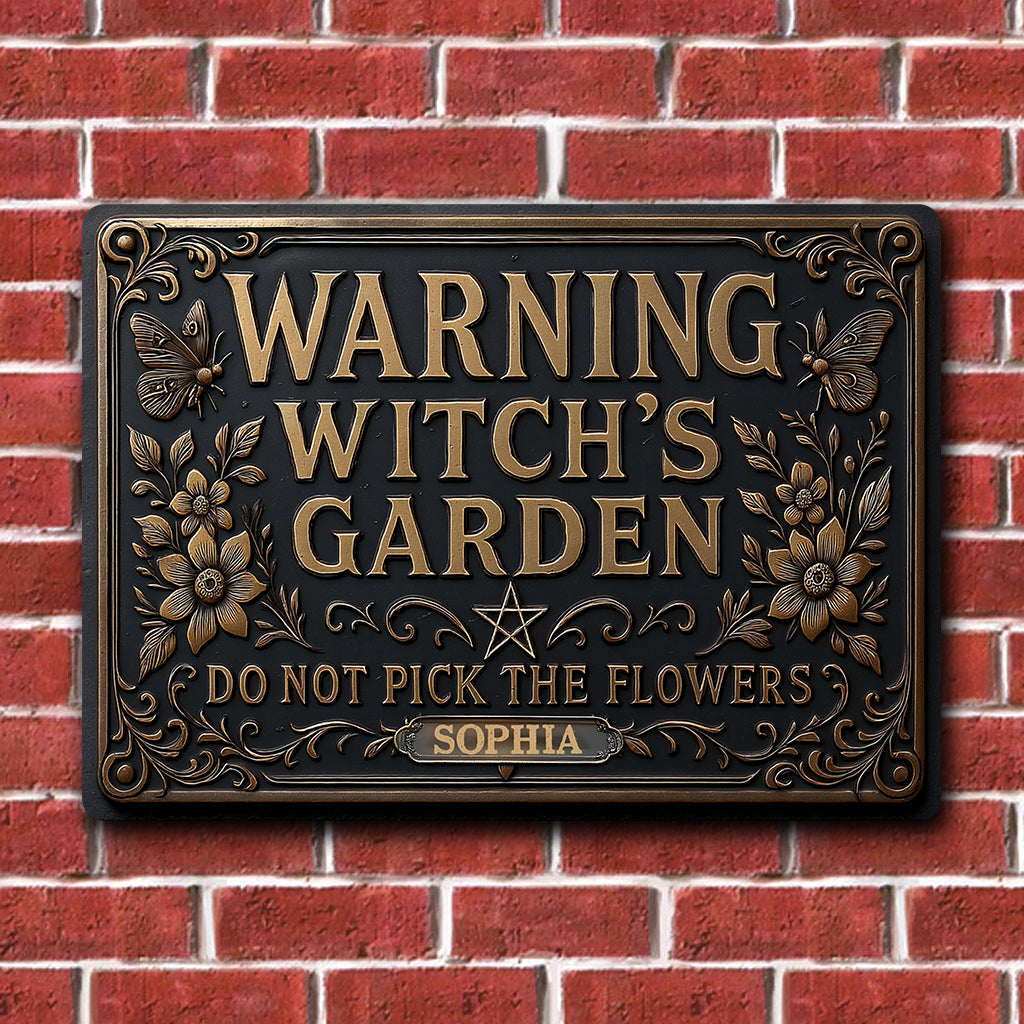 Witch's Garden - Personalized Witch Rectangle Metal Sign