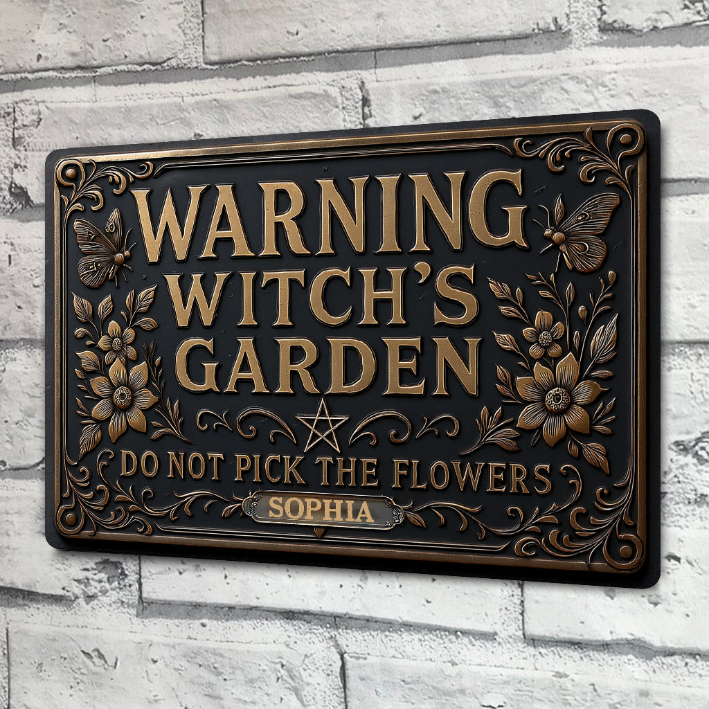 Witch's Garden - Personalized Witch Rectangle Metal Sign