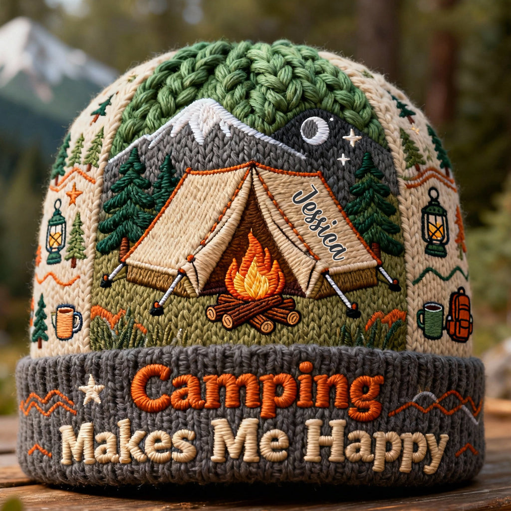 Camping macht mich glücklich – personalisierte Campingmütze