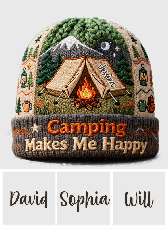 Camping macht mich glücklich – personalisierte Campingmütze