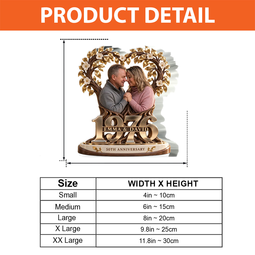 Personalisierte Geschenkidee für Paare, Romantische Jubiläumsfigur für Ehemann und Ehefrau mit Namen und Datum, Freund Freundinnen Geschenk - Personalisierte Paar Acrylplakette