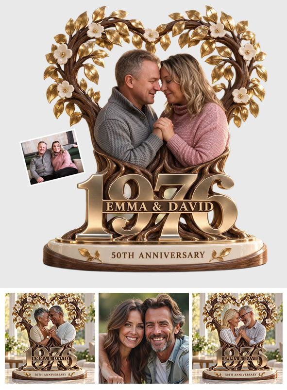 Personalisierte Geschenkidee für Paare, Romantische Jubiläumsfigur für Ehemann und Ehefrau mit Namen und Datum, Freund Freundinnen Geschenk - Personalisierte Paar Acrylplakette