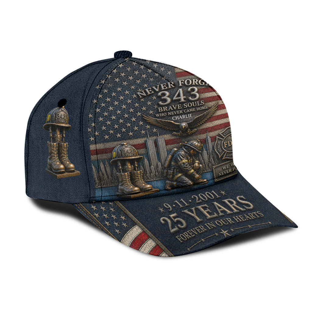 Firefighter 9/11 25th Anniversary Memorial - Personalized Firefighter Classic Cap