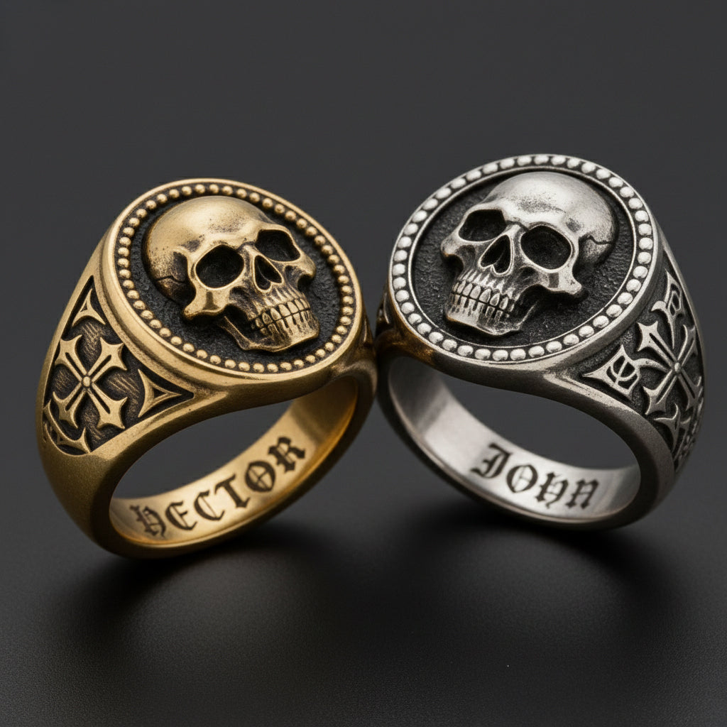 Cooler Totenkopf – Personalisierter Totenkopf-Siegelring