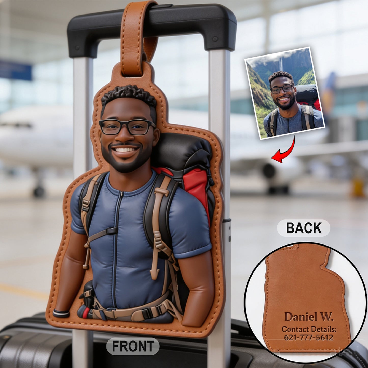 Prêt à Partir - Ensemble de Porte-Passeport et Étiquette de Bagages Personnalisés