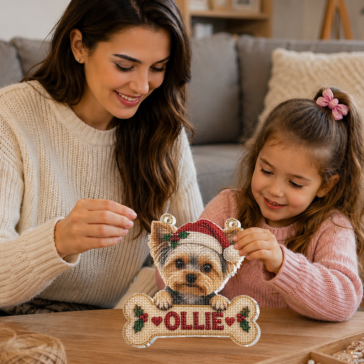 Merry Woofmas - Personalized Dog Diamond Painting Ornament Kit