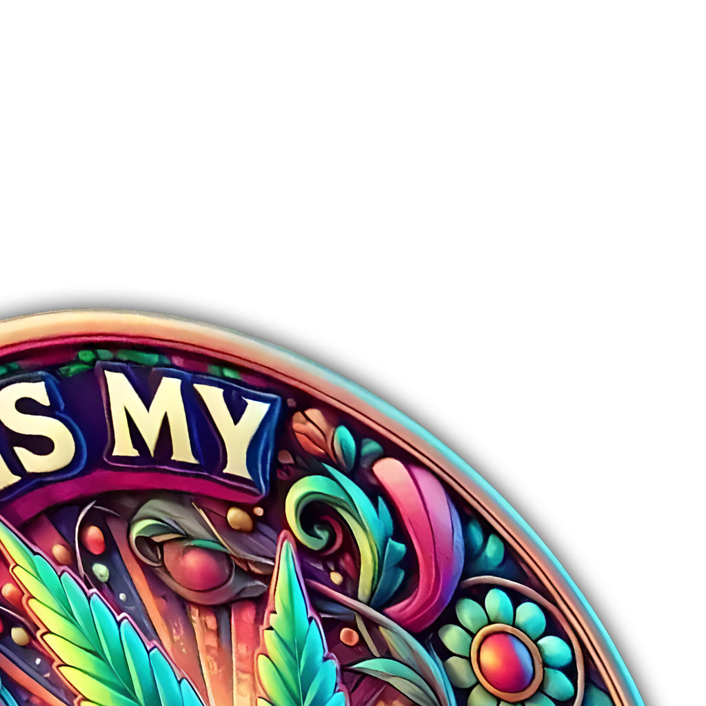 Weed Is My Therapy - Personalisiertes Metallschild mit Weed-Motiv