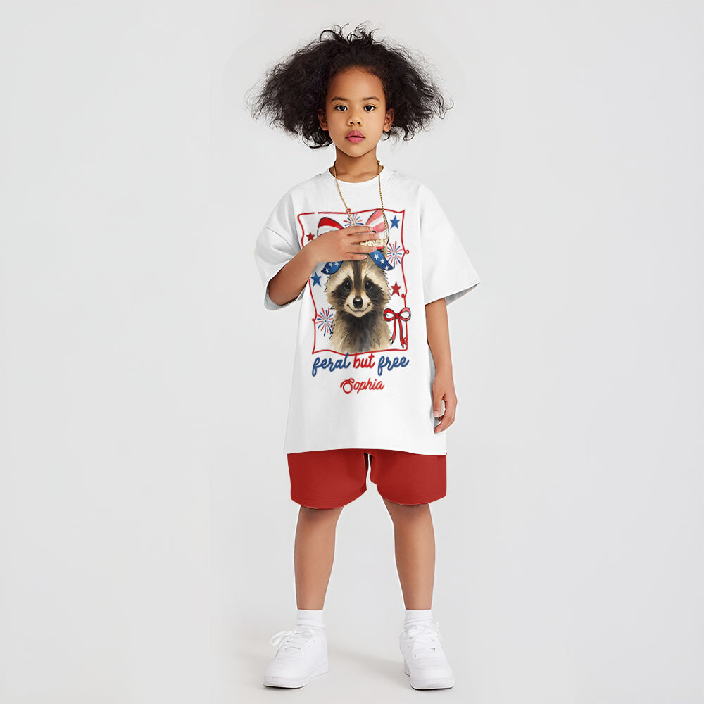 Sauvage mais libre - T-shirt et short personnalisés pour enfant