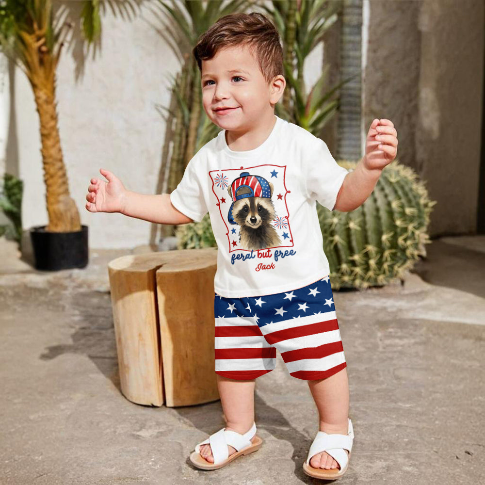 Sauvage mais libre - T-shirt et short personnalisés pour enfant