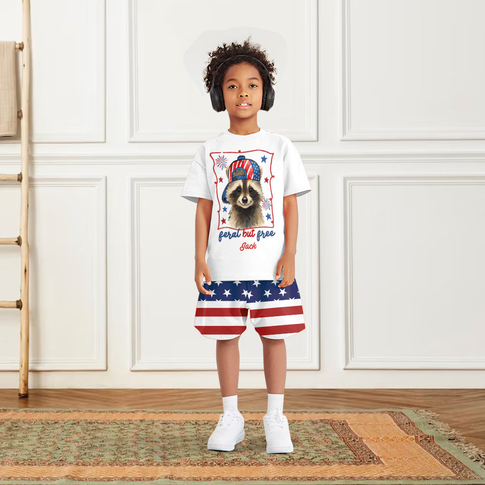 Sauvage mais libre - T-shirt et short personnalisés pour enfant