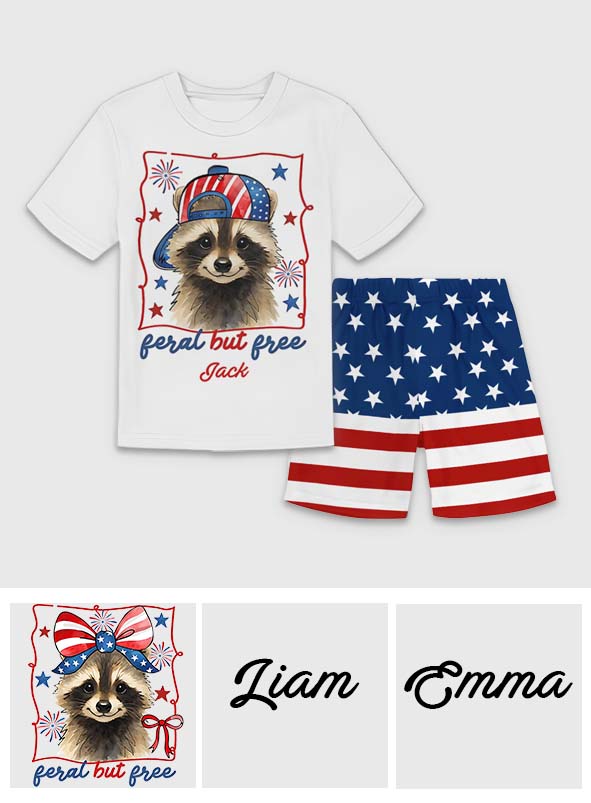 Sauvage mais libre - T-shirt et short personnalisés pour enfant