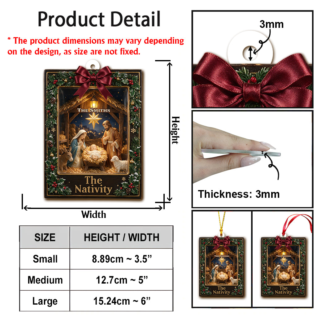 Die Krippe - Personalisierbarer Christlicher Ornament