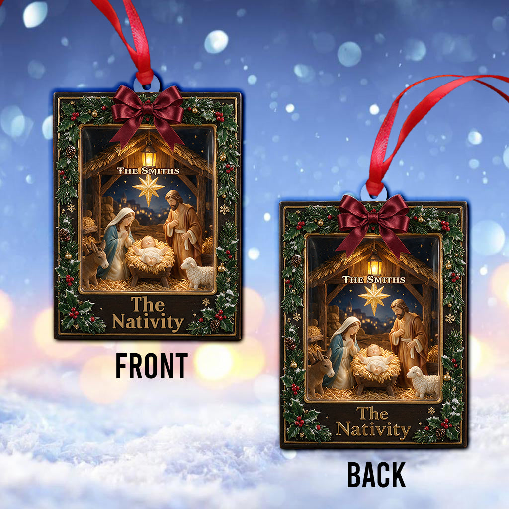 Die Krippe - Personalisierbarer Christlicher Ornament
