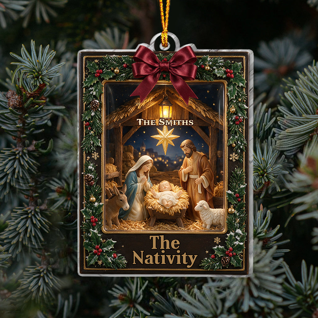 Die Krippe - Personalisierbarer Christlicher Ornament