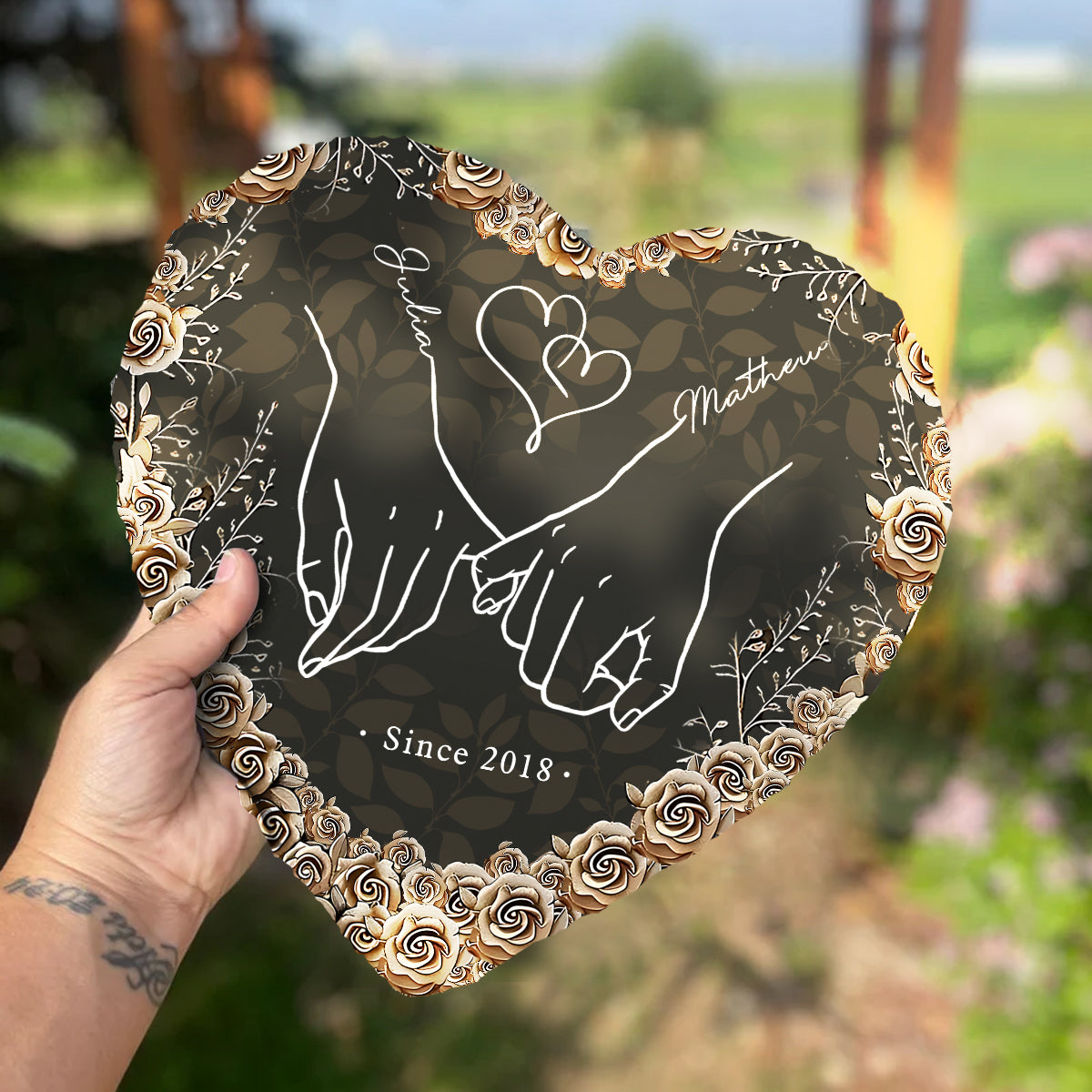 From Our First Kiss - Personalized Couple Heart Shaped Stone