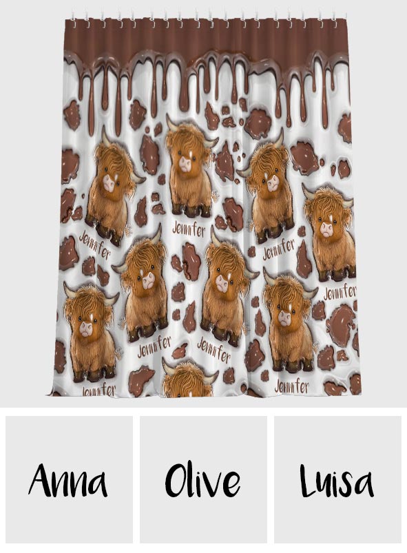 Amoureux des vaches des Highlands - Ensemble de rideaux occultants personnalisés à motif vache des Highlands