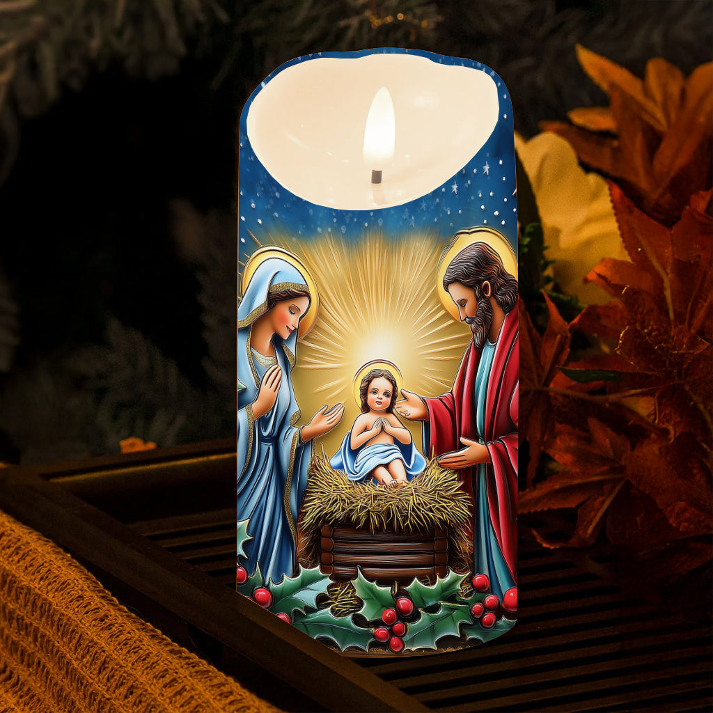 Jesus ist der Grund für Weihnachten – Christliche flammenlose Kerze