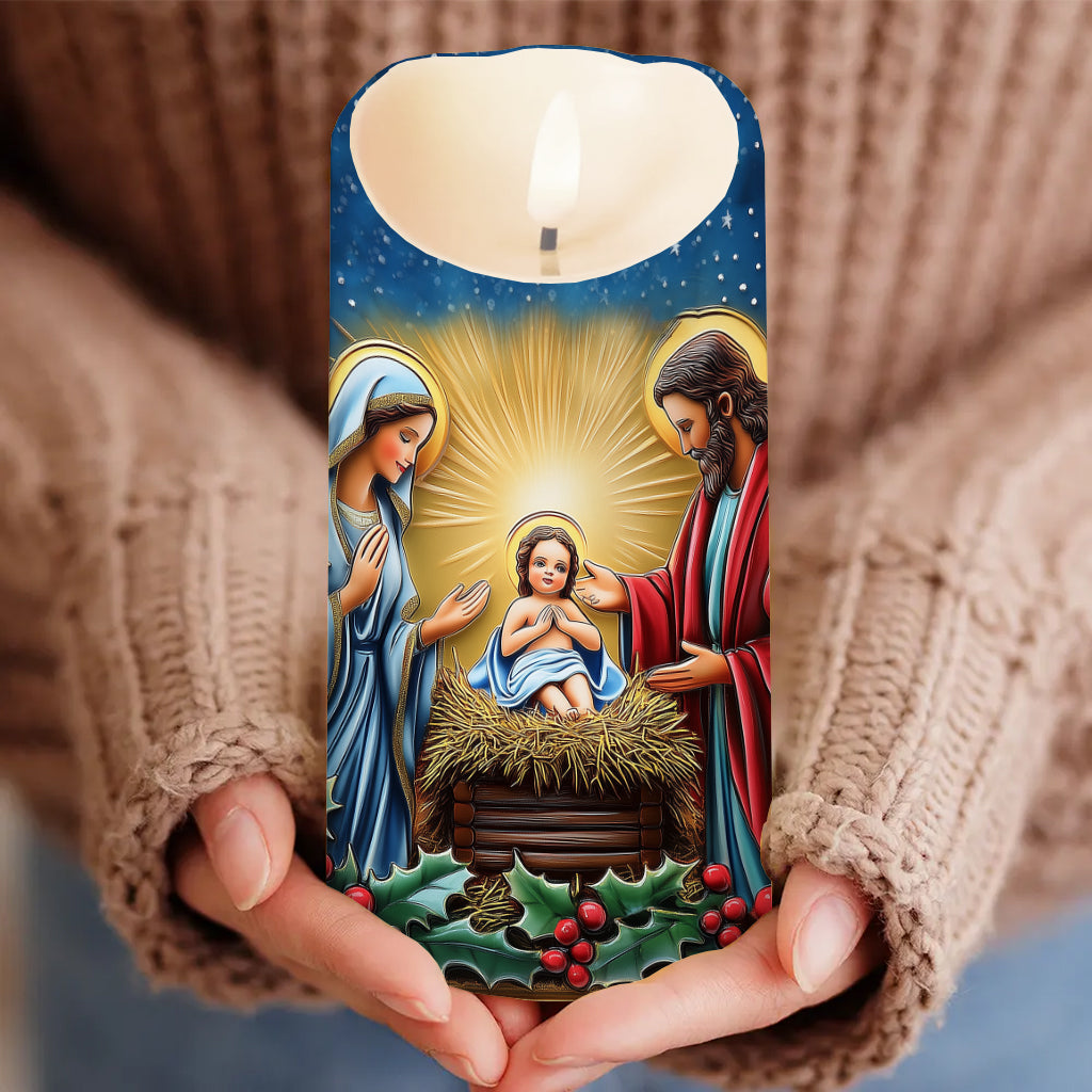 Jesus ist der Grund für Weihnachten – Christliche flammenlose Kerze