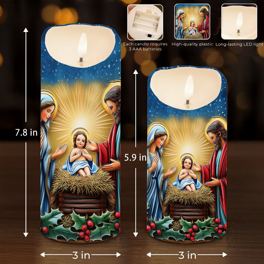Jesus ist der Grund für Weihnachten – Christliche flammenlose Kerze