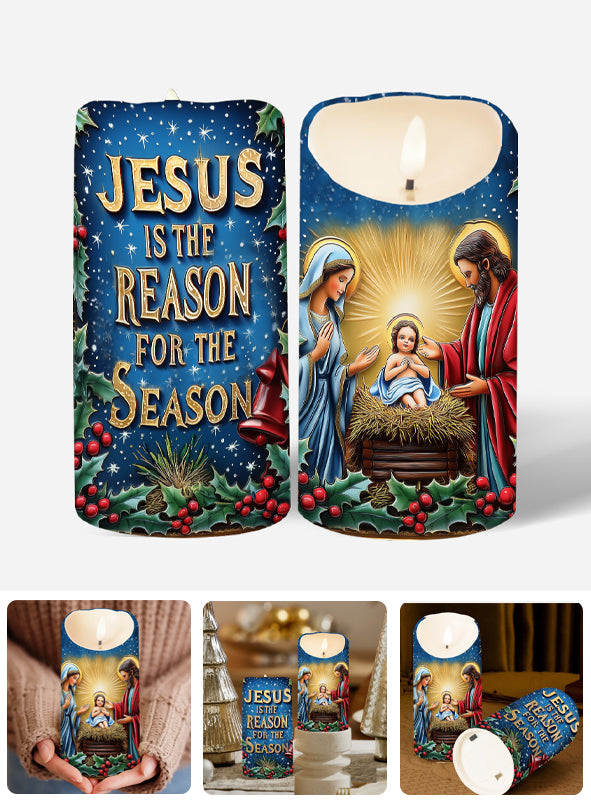 Jesus ist der Grund für Weihnachten – Christliche flammenlose Kerze