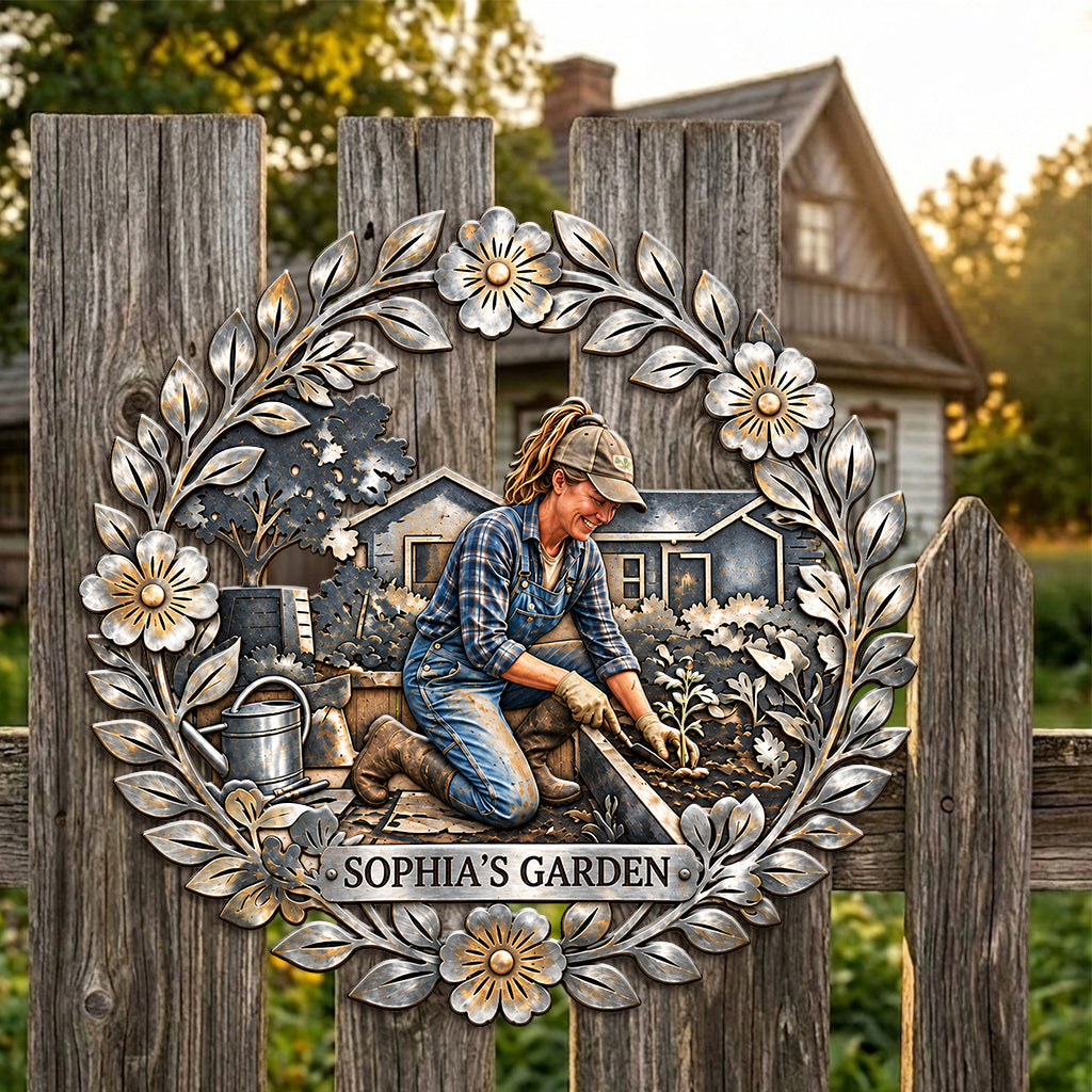 And Into The Garden I Lose My Mind And Find My Soul - Personalized Gardening 3D Printed Cut Metal Sign