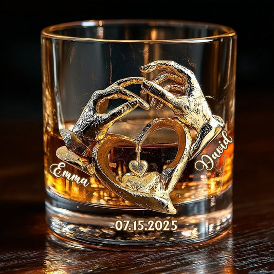 Anniversary Gift For Him/ Her - Personalized Couple Whiskey Glass