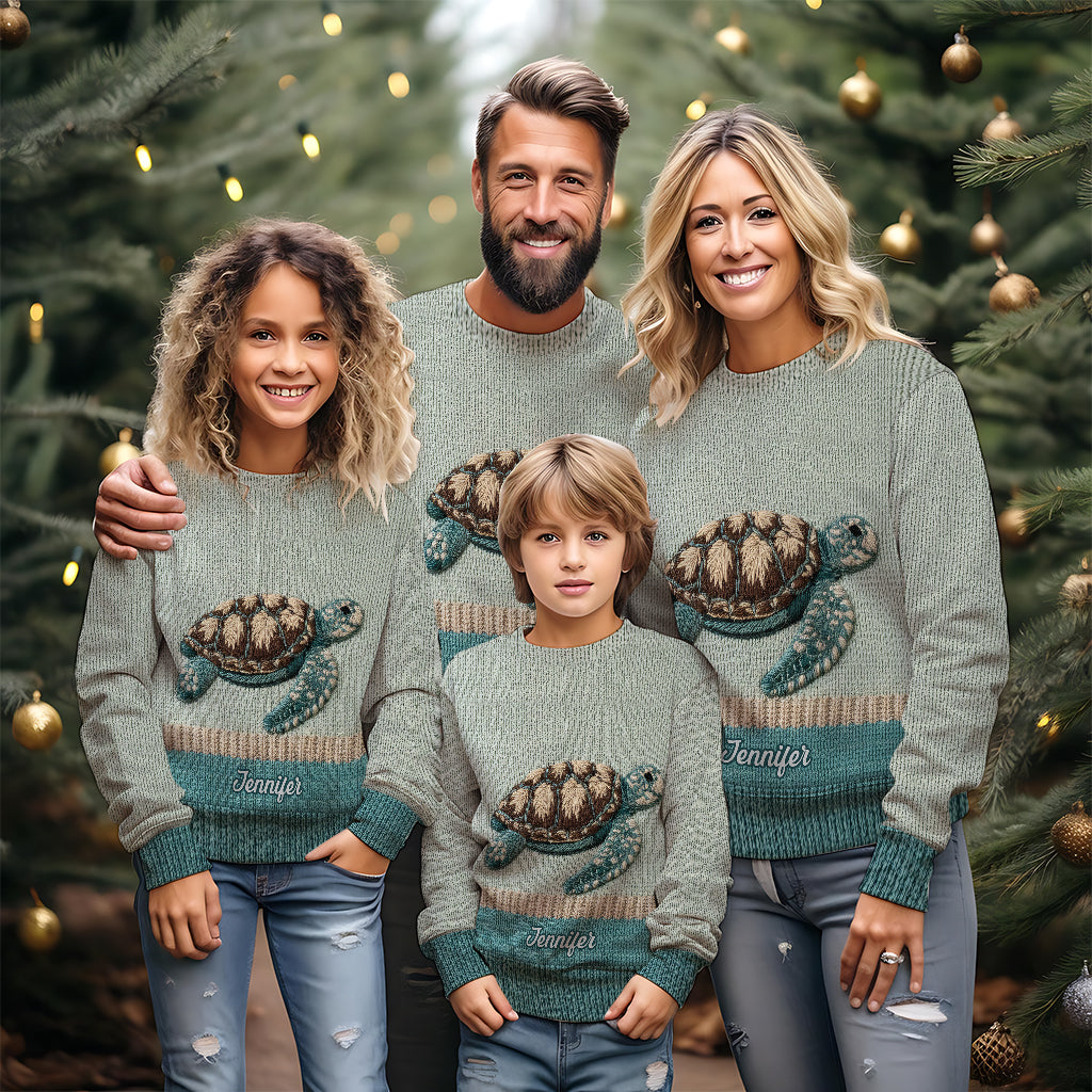 Wunderschöne Schildkröte – personalisierter Schildkröten-Pullover