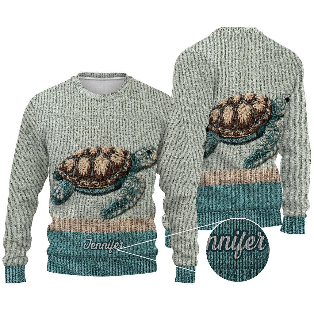 Wunderschöne Schildkröte – personalisierter Schildkröten-Pullover