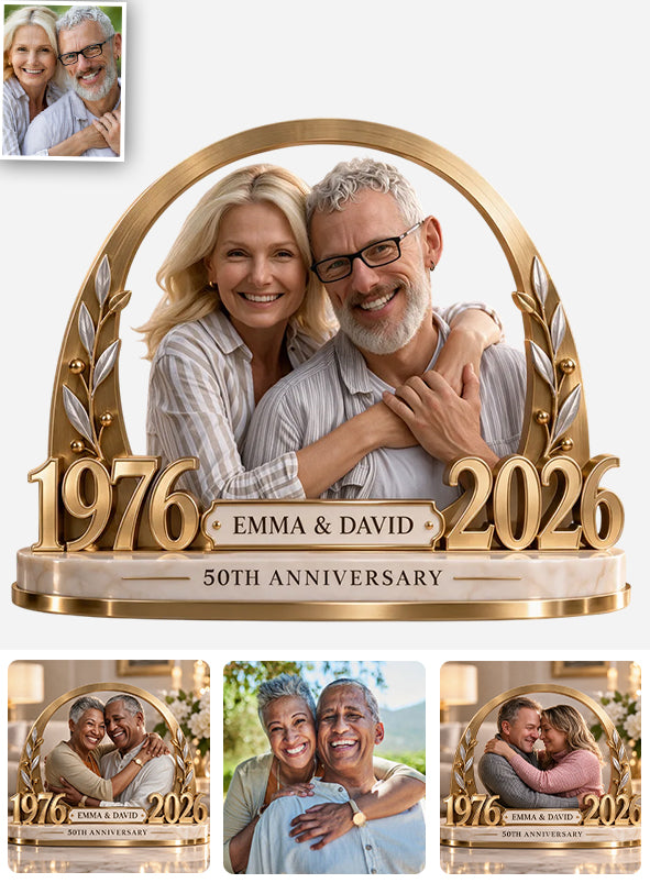 Cadeau Personnalisé pour Couple, Cadeau Romantique d'Anniversaire pour Mari et Femme, Plaque Acrylique Personnalisée avec Nom et Date