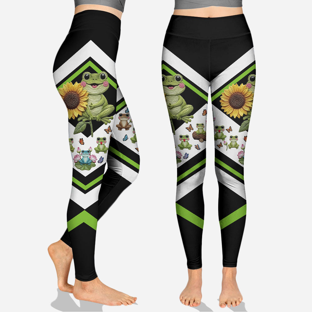 Einfach ein Mädchen, das Frösche liebt – Personalisierter Frosch-Hoodie und Leggings