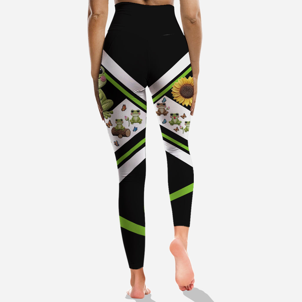 Einfach ein Mädchen, das Frösche liebt – Personalisierter Frosch-Hoodie und Leggings