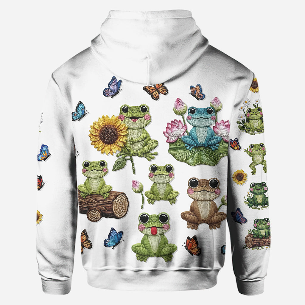 Einfach ein Mädchen, das Frösche liebt – Personalisierter Frosch-Hoodie und Leggings