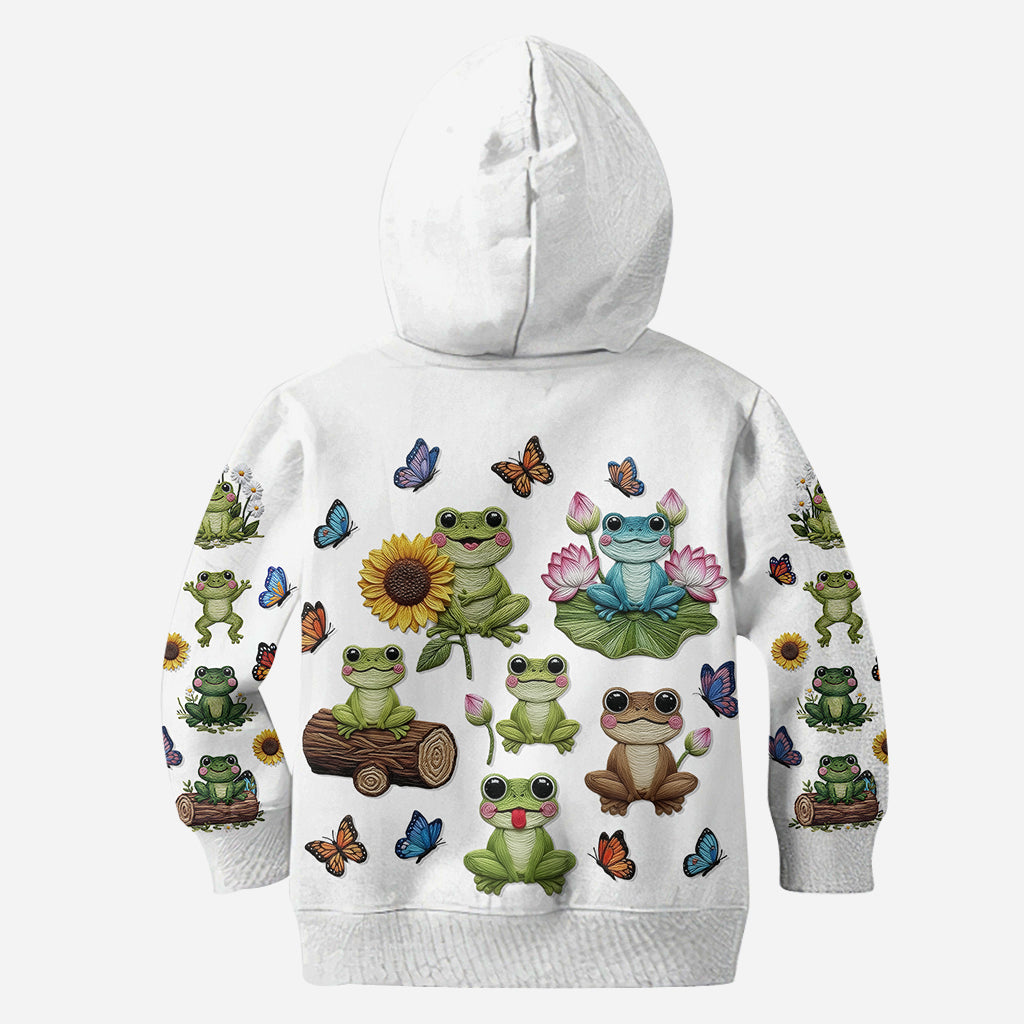 Einfach ein Mädchen, das Frösche liebt – Personalisierter Frosch-Hoodie und Leggings