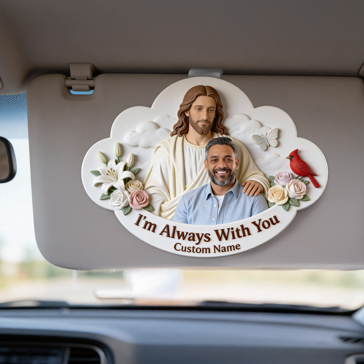 Ich bin immer bei dir, Erinnerungsgeschenk für verlorene Angehörige – personalisierter, gelenkschonender Auto-Sonnenblendenclip