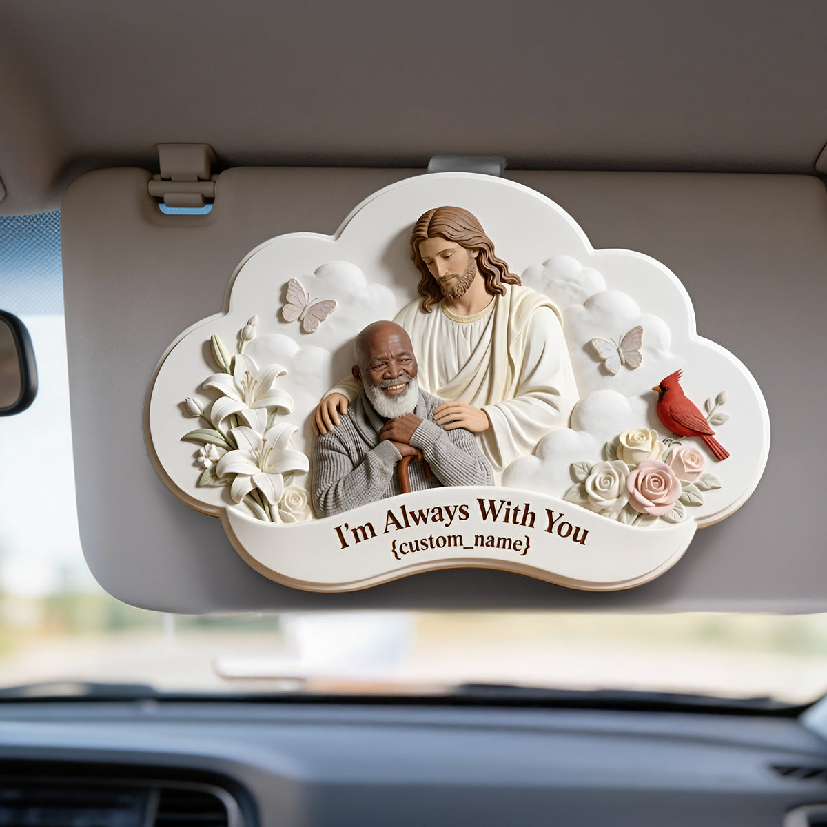 Ich bin immer bei dir, Erinnerungsgeschenk für verlorene Angehörige – personalisierter, gelenkschonender Auto-Sonnenblendenclip