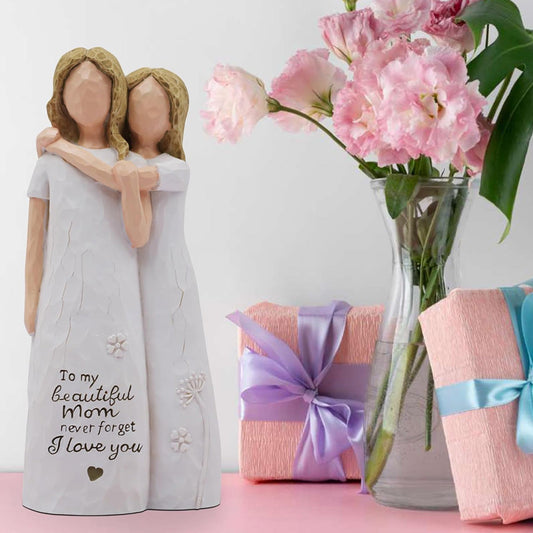 Mother Daughter Sculpted Hand-Painted Figurine