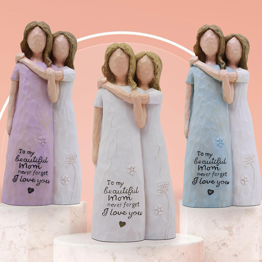 Mother Daughter Sculpted Hand-Painted Figurine