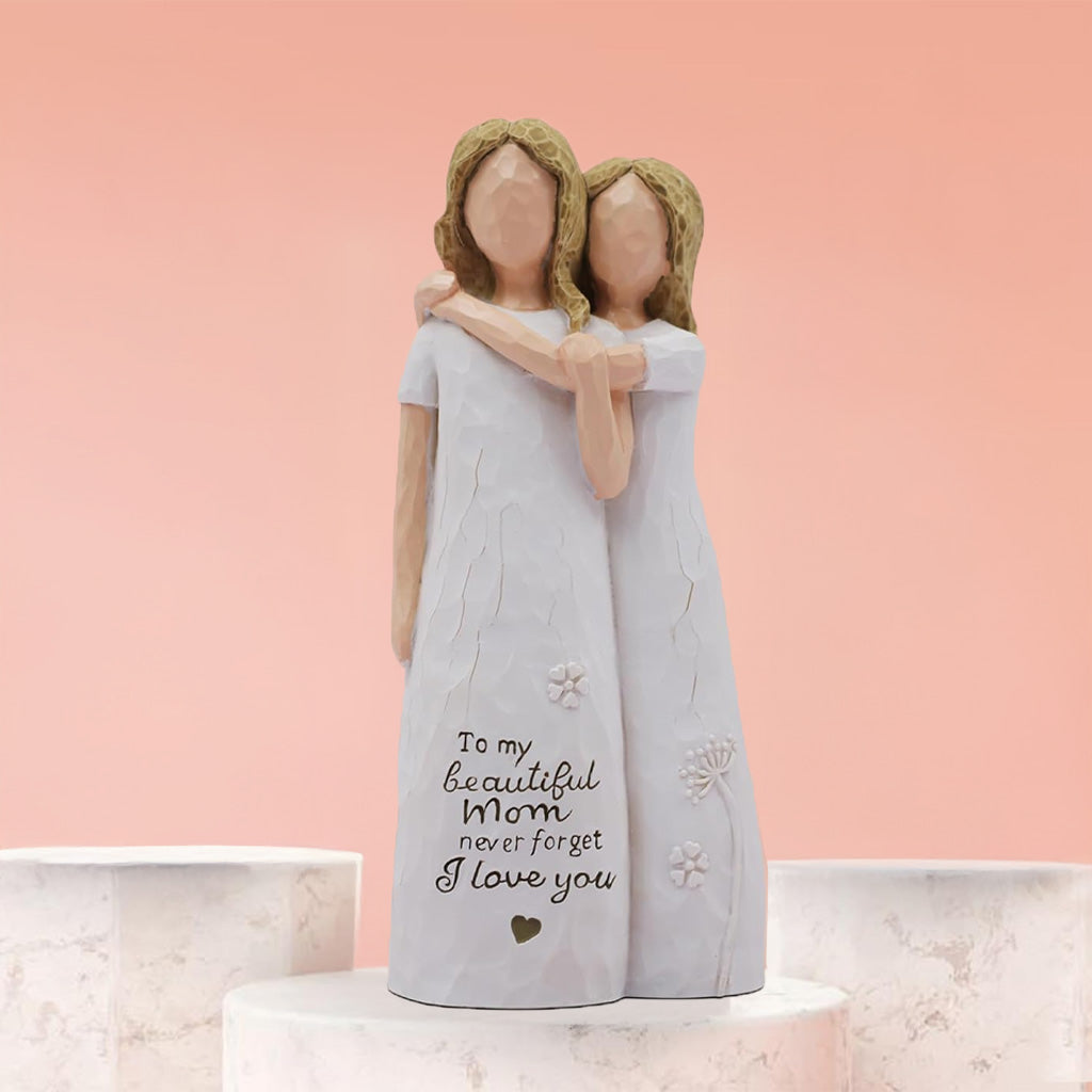 Mother Daughter Sculpted Hand-Painted Figurine