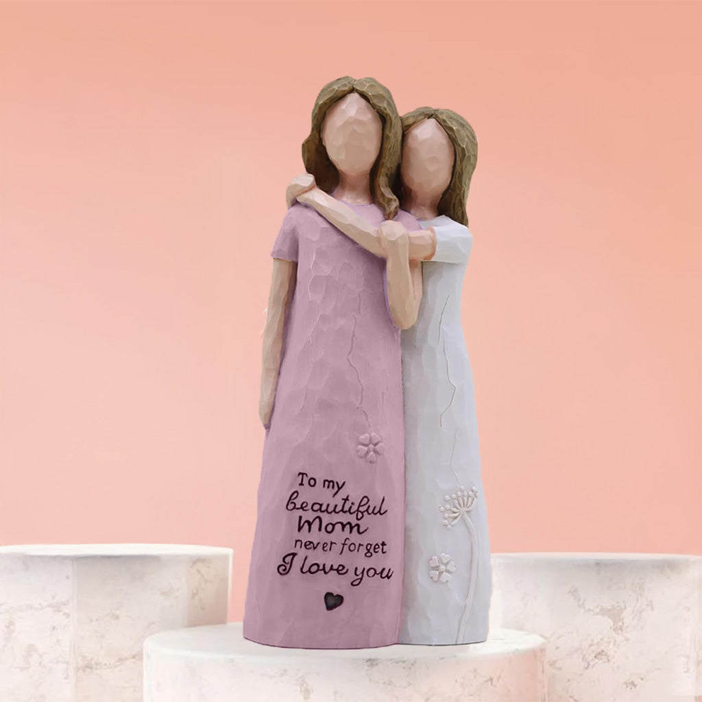 Mother Daughter Sculpted Hand-Painted Figurine