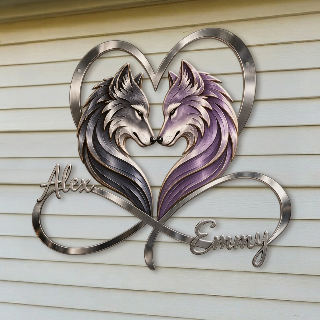 You & Me We Got This - Personalized Wolf 3D Printed Cut Metal Sign