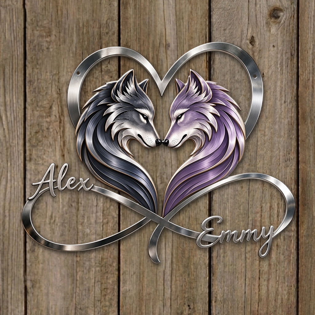 You & Me We Got This - Personalized Wolf 3D Printed Cut Metal Sign